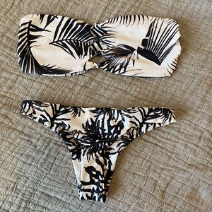 Mikoh 2 piece black/white palm tree